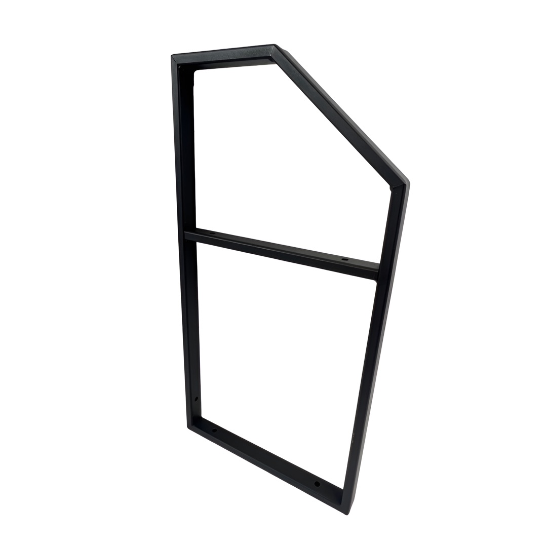 Рамка навесная металлическая фигурная черная для полки лофт, 2 шт.
