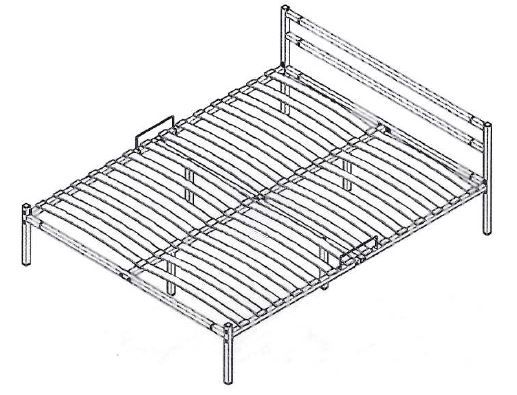 Кровать металлическая разборная Элимет 160*200см с опорами и спинкой КОМПАКТ