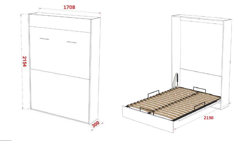 Шкаф кровать STUDIO SOFA 160*200*18 белый c ящиком для хранения