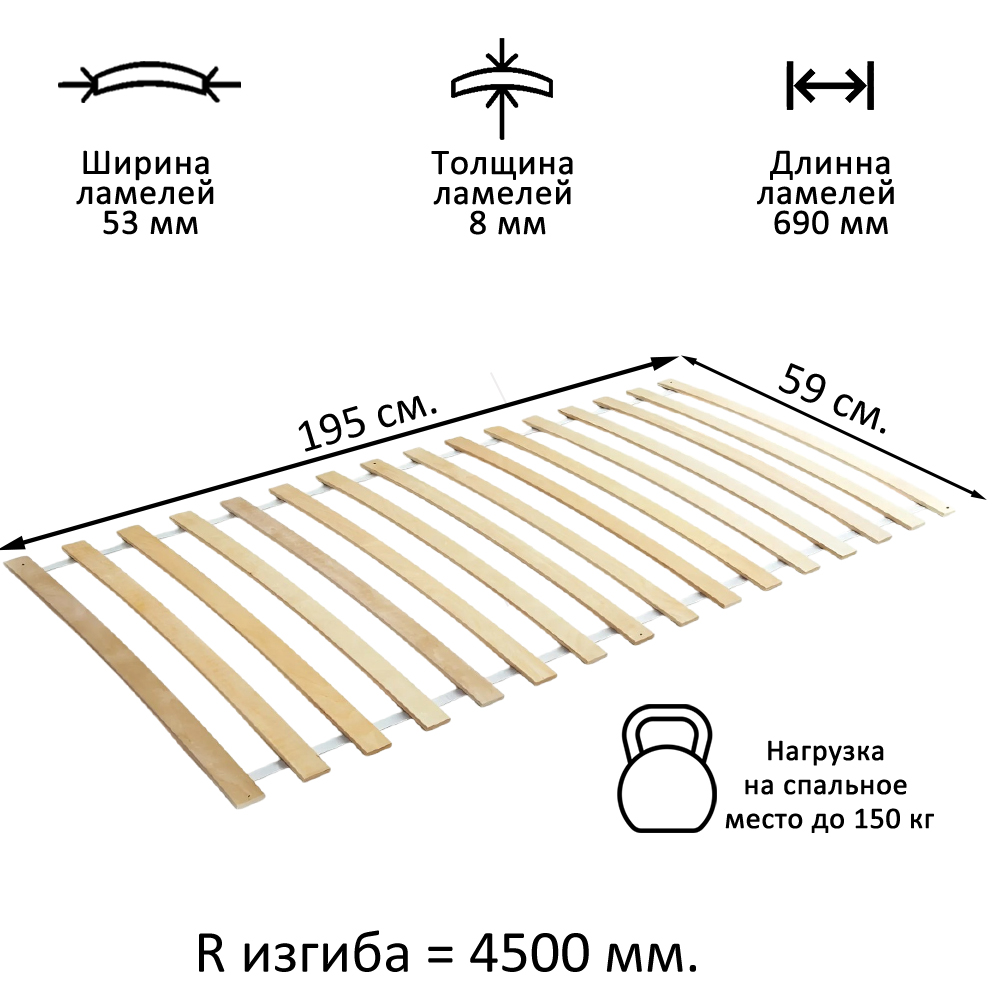 Бескаркасное основание для кровати 60*200см (190)