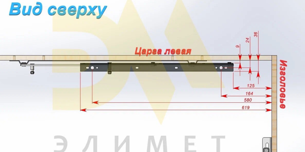 Габаритные размеры механизма подъема кровати