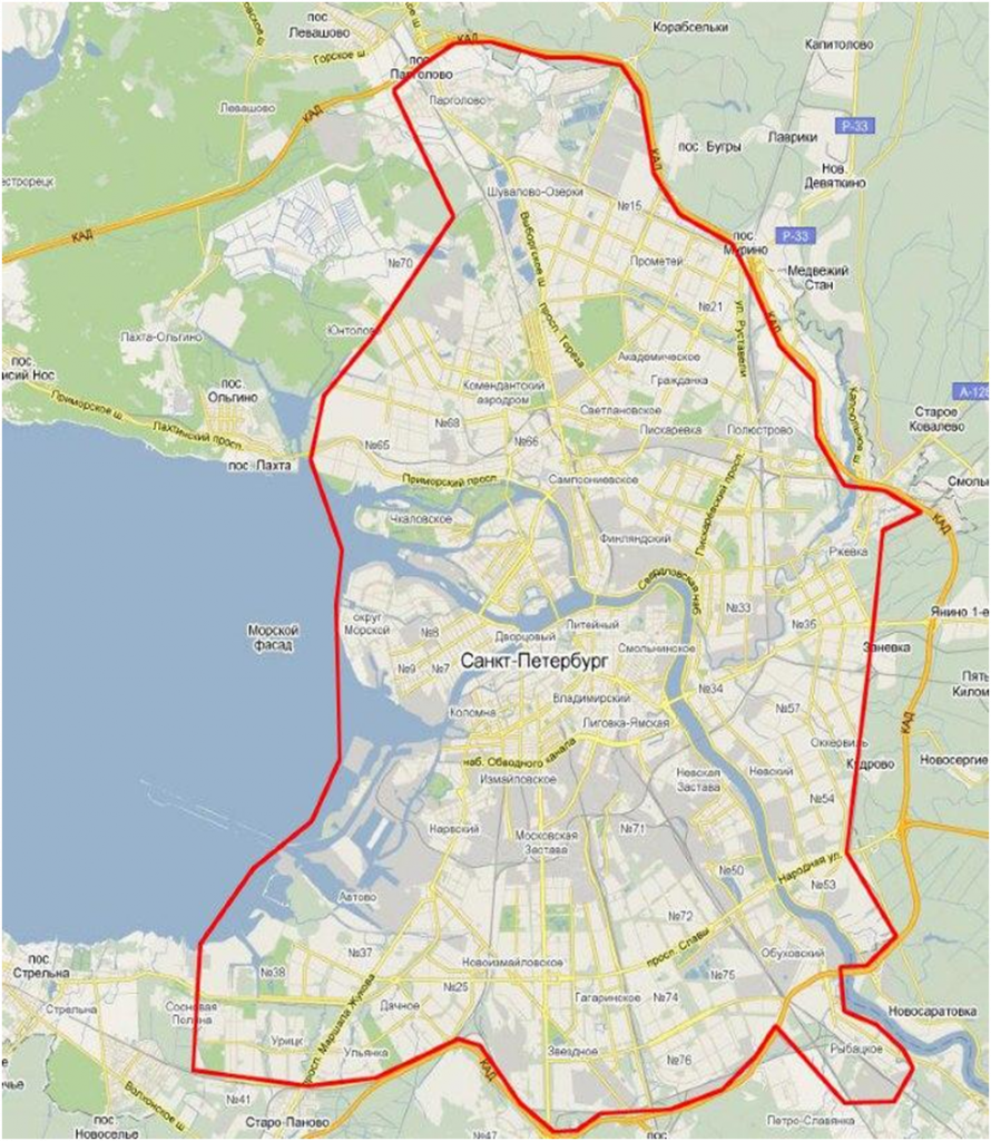 В пределах города не будут. Границы города Санкт-Петербурга на карте. Санкт Петербург границы КАД. СПБ границы города на карте. Административные границы СПБ.