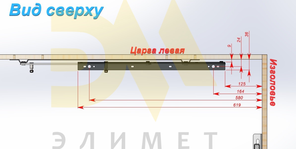 Таблица размеров для установки механизма подъема кровати в короб