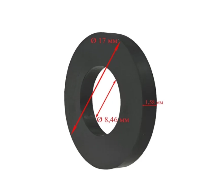 Шайба плоская DIN 125A для резьбы М8, полиамидная (пластиковая), черная, 30 шт Шайба плоская DIN 125A для резьбы М8, полиамидная (пластиковая), черная, 30 шт