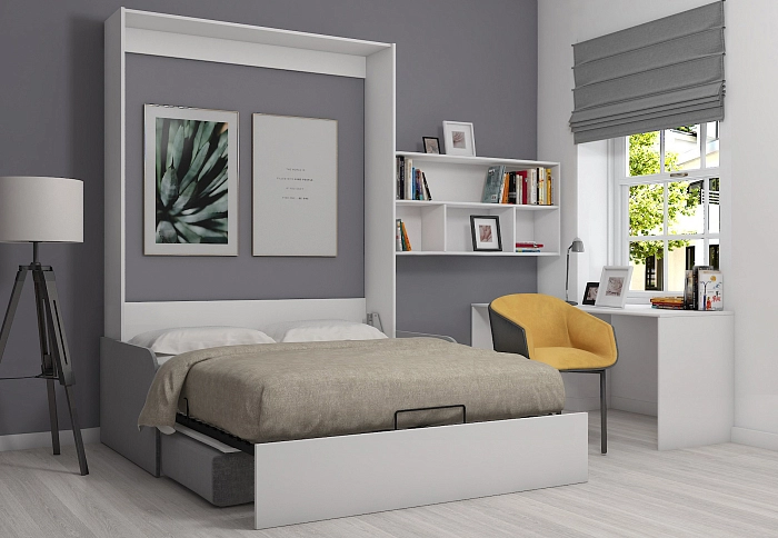 Шкаф кровать STUDIO SOFA 140*200*18 белый c ящиком для хранения