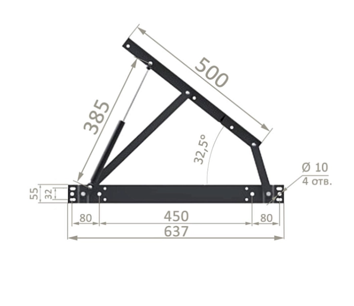 Механизм подъема кровати 142, газлифты 1000N