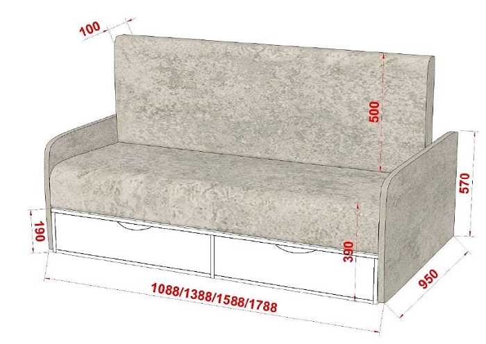 Шкаф кровать STUDIO SOFA 160*200*18 белый c ящиком для хранения