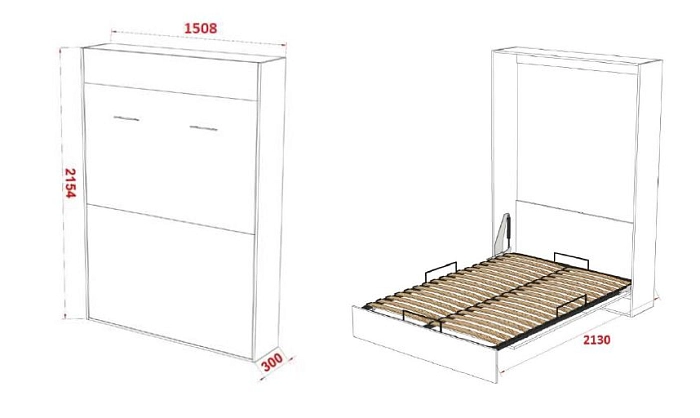 Шкаф кровать STUDIO SOFA 140*200*18 белый c ящиком для хранения